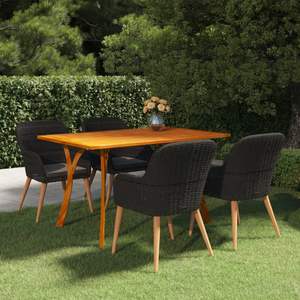 Juego de Comedor Gris Oscuro para Jardín, para Entretenimiento al Aire Libre - Product Image 1
