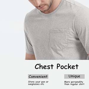 T-shirts pour hommes à motif uni, coupe classique, vêtements décontractés d'été, manches courtes, service OEM ODM, fabrication sur mesure, haute qualité - Product Image 4