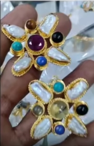 Exima Traders New Trendy Design Vintage <b>Brass</b> <b>Ring</b> for Women Daily Wear with Multi Color Natural Stone Unique Design Gift - Product Image 4