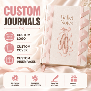 Set de Diario LABON Ballet Notes con Cinta de Encaje, Logotipo Personalizado, Cuaderno de Práctica para Bailarines con Lazo de Satén Rosa y Caja de Seguimiento de Progreso - Product Image 2