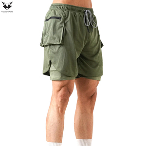 Premium <b>Men</b> Gym Sports <b>Shorts</b> Breathable Mesh Athletic Training <b>Shorts</b> Zipper Pockets High Elastic Bodybuilding <b>Shorts</b> - Product Image 4