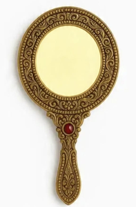 Antique Gold Handheld Vanity Mirror with Gem Handle Ornate Vintage Makeup Mirror Decorative Dressing Mirror Baroque Style Hand - Product Image 3