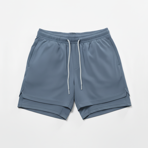 Men's Sport Running Shorts with Phone Pockets 2 in 1 Design Quick Dry 100% Polyester Board Shorts for Gym Athletic Workouts - Product Image 1