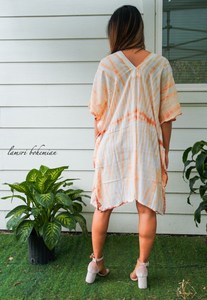 Tie Dye Maxi Dress 100% Cotton Woven Fabric Sleeveless Washable Sweet Style Casual Wear with Rayon Lining - Product Image 3