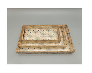 Trendy Handmade Solid Wooden Luxury Elegant <b>Tray</b> for Serving <b>Drinks</b> Food Customized Logo Polished Finish Kitchen Home Decor Gift - Product Image 3