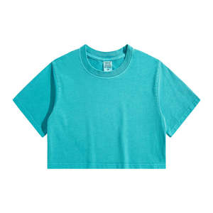 Camiseta Corta de Moda con Hombros Caídos - Camiseta de Mujer de Corte Holgado y Largo Corto - Product Image 1