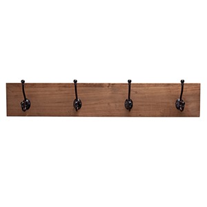 Porte-manteau mural minimaliste en bois avec 5 crochets pour le rangement des vêtements - Product Image 6