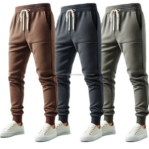 Men's Activewear <b>Joggers</b> Sweatpants Elastic Waist Flat Front <b>Stacked</b> Outdoor Sweat Pants Casual Style Cotton Track Pant Trousers - Product Image 3