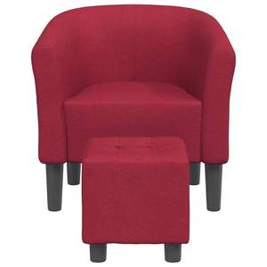 Fauteuil en forme de cuve de couleur rouge vin pour le salon - Product Image 3