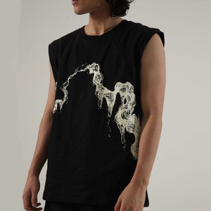 เสื้อยืดแขนกุดผู้ชาย เสื้อยืดผ้าฝ้ายพรีเมี่ยม เสื้อกีฬา ผ้าเนื้อนุ่ม ระบายอากาศได้ดี ดีไซน์สบายๆ เหมาะสำหรับฤดูร้อน - Product Image 5