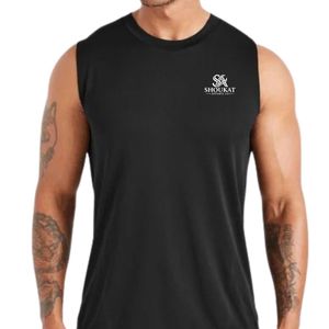 <b>Mens</b> <b>Black</b> Sleeveless Tank Top Crew Neck Gym Workout Shirt Athletic Fitness Training Sportswear Casual Activewear Running <b>Vest</b> - Product Image 5