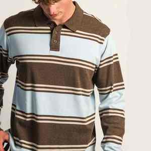 เสื้อรักบี้แขนยาวแบบคลาสสิคสไตล์วินเทจสำหรับผู้ชาย เสื้อรักบี้ลายทางหนาแบบสั่งทำพิเศษ - Product Image 5