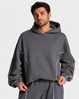Ensemble de survêtement pour homme OEM Graphite Contrastline, qualité supérieure, coton respirant, molleton, décontracté, surdimensionné
