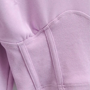 Haut court à capuche respirant pour femme, couleur personnalisée élégante, grandes tailles, services OEM et ODM disponibles - Product Image 5