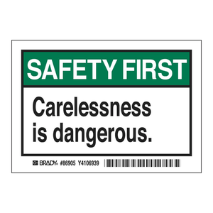 Étiquettes d'avertissement autocollantes durables Brady Safety First, rouleau d'autocollants mats en relief pour la sécurité industrielle et en laboratoire - Product Image 3
