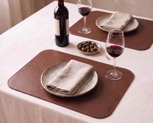Waterproof Genuine Leather Table Mat Luxury Dining Placemats Wholesale Heat Resistant Custom Hotel Mats LPM-0004F - Product Image 2