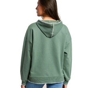 เสื้อฮู้ดดี้สีเขียวขนาดใหญ่พิเศษ แบบ unisex สวมใส่สบาย ผ้าฟลีซสีพื้น ความยาวปกติ แบบถัก  สำหรับใส่ในฤดูใบไม้ร่วง  ตกแต่งด้วยตะเข็บวิปสติทช์ - Product Image 3