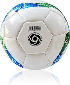 Ballon de football de rue noir avec design éclaboussures de peinture bleu-vert, pour usage intérieur et extérieur - Product Image 1