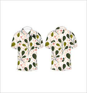 Polo personnalisé à motif de feuilles botaniques, polo de golf à sublimation, manches courtes, vêtements de sport décontractés pour équipe - Product Image 4