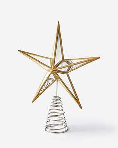 เครื่องประดับตกแต่งยอดต้นคริสต์มาสคุณภาพสูงสุด 100% พร้อมงานโลหะเคลือบทองทำมือ สำหรับขาย - Product Image 5