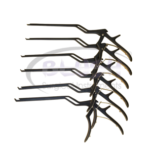 6 Piece Steel Kerrison Bayonet Rongeur Set Angled Spine Bone Surgical Instruments Manual Power CE Approved By <b>Blush</b> Surgical - Product Image 4