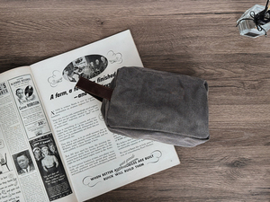 Neceser de Lona y Cuero con Doble Compartimento, Logotipo Personalizado, Kit de Afeitado de Viaje, Organizador Impermeable para Artículos de Aseo LCTB-0032 - Product Image 3