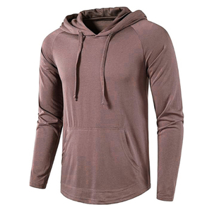 Sweat-shirt à capuche pour homme, pull à manches longues, uni, respirant, en tissu tricoté, service OEM, hiver, logo et impression personnalisés - Product Image 1
