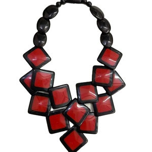 สร้อยคอทำมือประดับลูกปัดเรซิ่นทันสมัย ชุบโรเดียม จากอินเดีย สำหรับงานปาร์ตี้ มีจำหน่ายจำนวนมาก - Product Image 1