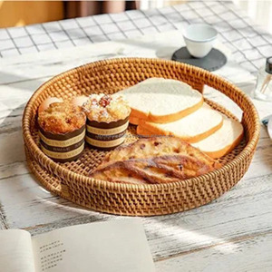 Plateaux de service légers en rotin faits à la main, durables, tissés, fabricant en gros au Vietnam - Product Image 1