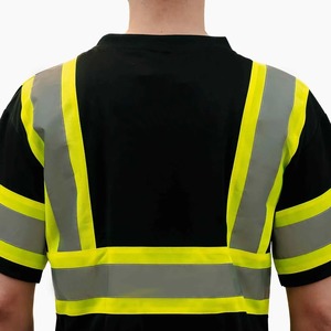 Chemise de sécurité pour homme, classe 2 ANSI et classe 1 EN ISO 20471, imperméable, avec LED clignotante, manches longues, option logo personnalisé, jaune - Product Image 3