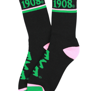 AKA ถุงเท้าข้อสั้นสีดำเขียว 1908 ถุงเท้าถักแบบนักกีฬาปักลายสำหรับผู้หญิงสวมใส่สบายทุกวัน - Product Image 4