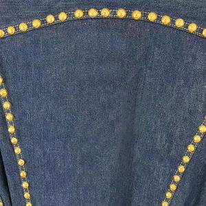 Veste en jean longue extensible sur mesure pour homme, en coton, unie, avec strass, pour l'hiver – Vente en gros - Product Image 6