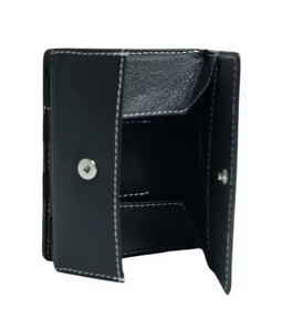 Portefeuille unisexe en cuir avec fente transparente pour photos, organiseur de cartes et section pliable pour billets, logo personnalisé - Product Image 4