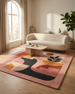 Carpet for Living Room Handmade Abstract Botanical Hand Tufted Wool Area Rug Custom Modern Designer Carpet Home Decor - Product Image 5