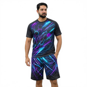 Cotton Lounge Wear Set Comfortable Matching Shirt Shorts Custom Size Summer Clothing for Home Relaxation Weekend Travel and <b>Leis</b> - Product Image 1