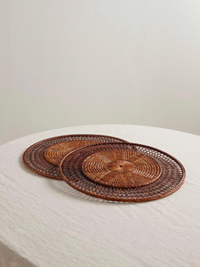 High Quality Natural Vibe <b>Table</b> <b>Mat</b> for Dining Decor Eco Friendly Boho Home Decor Handmade Rattan Brown Placemat - Product Image 4