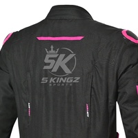 Veste de moto unisexe 5 Sports noire et rose, manches longues, coupe-vent, imperméable, anti-UV, respirante, toutes saisons, pour la course