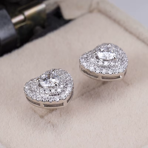 Round Brilliant Cut Diamond <b>Earrings</b> White Gold Classic Women's Wedding Jewelry G Color - Product Image 5