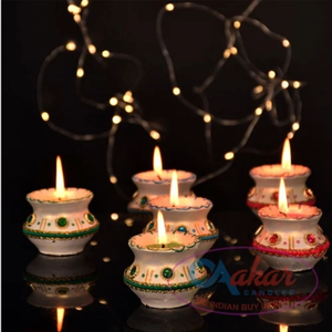 Bougie Chandra Kalash TC 109 par Aakar pour la Pooja religieuse, la décoration de la maison et des festivals - Product Image 1