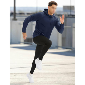 Sudadera Deportiva Ajustada para Hombre, Mezcla Elástica de Algodón y Poliéster, Sudadera con Capucha para Gimnasio, Entrenamiento y Running - Product Image 4