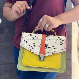 Sac à main en cuir véritable Hair on Hide Bags Sling Bag Recyclé Leather Colorful Bags - Product Image 3