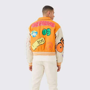 Chaqueta Varsity Personalizada de Alta Calidad para Hombre, Bordado Chenille, Diseño Graffiti, Transpirable, Resistente al Viento, con Logotipo Frontal, para Invierno - Product Image 2