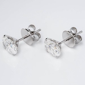 Pendientes Solitarios con Diamantes Cultivados en Laboratorio, Corte Ovalado de 1.00CT Cada Uno, Oro Blanco de 14K, Certificados por IGI, Joyería para Regalo de Boda o Fiesta - Product Image 5