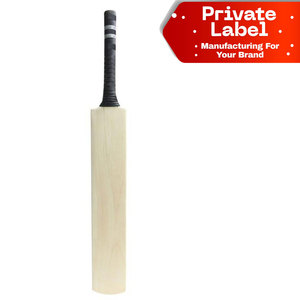<b>White</b> Grip Short Handle <b>Cricket</b> Bat Minimalist Geometric Sticker Bat Premium Look Hard Ball <b>Cricket</b> Bat Black <b>White</b> Crown - Product Image 1