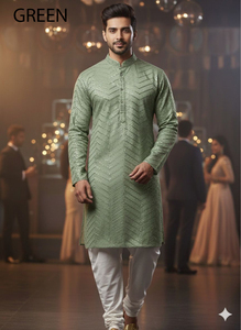 Kurta para Hombre con Pijama, Estilo Casual para Bodas, con Bordado Chikan, de la Mejor Calidad al Precio Más Bajo, Proveedor, Superventas, Listo para Usar - Product Image 2