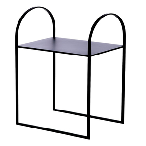 โต๊ะข้างโลหะสไตล์โมเดิร์น ชุด 2 ชิ้น กระจกและโลหะสีดำ - Product Image 2