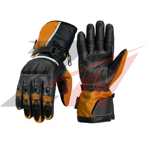 Guantes de Motocicleta con Logotipo Personalizado de Nuevo Diseño para Hombre, Guantes de Motocicleta Retro Baratos para Verano, de Cuero Genuino Resistentes a Impactos - Product Image 4