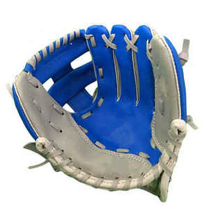 Warpro Industry <b>Blue</b> Synthetic Insulated Split Finger Baseball Glove Left-handed H-Web Hook Loop Closure Adult Non-Slip Catcher - Product Image 5