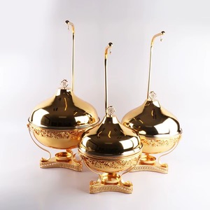 Luxury Gold Color Wedding Steel <b>Serving</b> Food Warmer Buffet <b>Set</b> of Three From Indian Manufacture and Supplier - Product Image 1