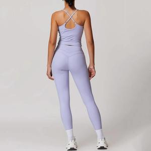 High Quality Women's Yoga <b>Bra</b> Sets Leggings Quick Dry Eco-Friendly <b>Bamboo</b>/Cotton/Spandex Workout Gym Clothing Wholesale Fitness - Product Image 3